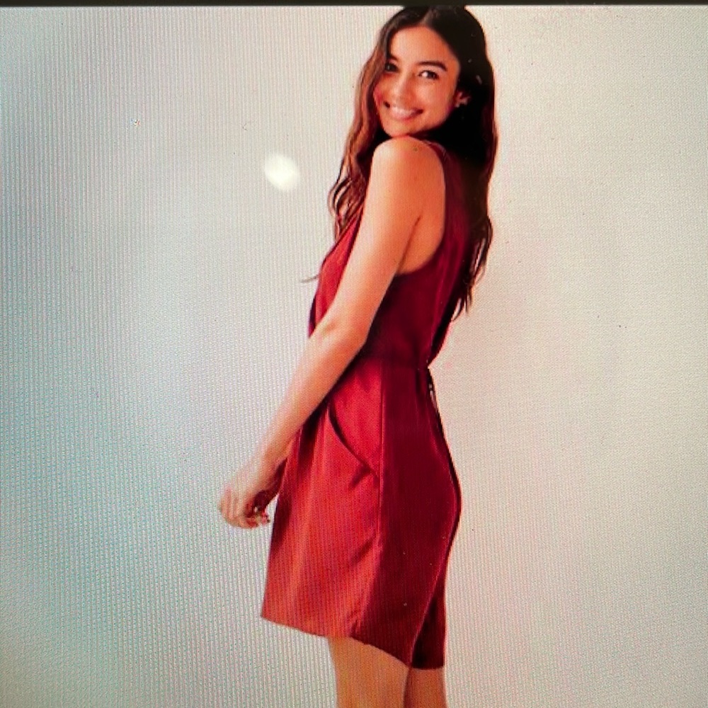 114. Aritzia Wilfred Sabine Dress Small Burgundy - Picture 6 of 7